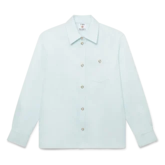 Camicia a maniche lunghe in cotone con monogramma