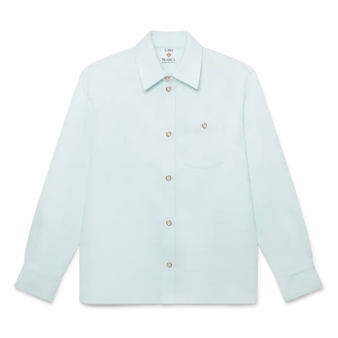 Camicia a maniche lunghe in cotone con monogramma Camicia a maniche lunghe in cotone con monogramma