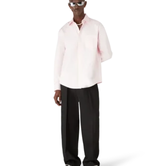 Camicia a maniche lunghe in cotone con monogramma