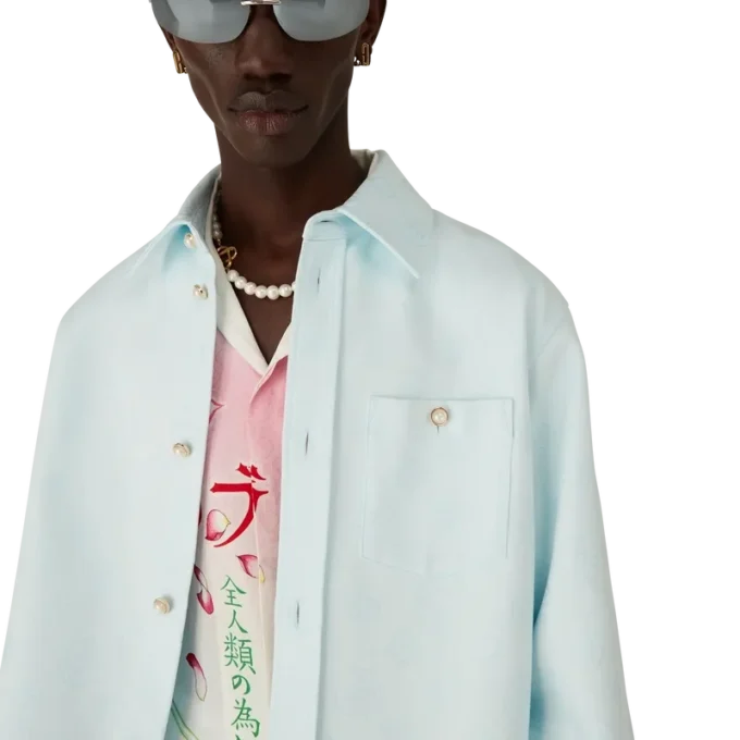 Camicia a maniche lunghe in cotone con monogramma Camicia a maniche lunghe in cotone con monogramma