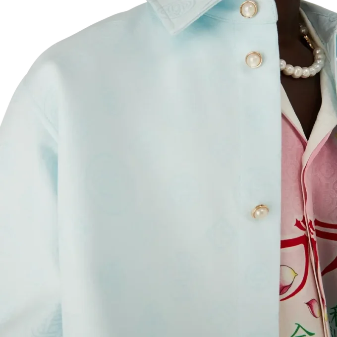 Camicia a maniche lunghe in cotone con monogramma Camicia a maniche lunghe in cotone con monogramma