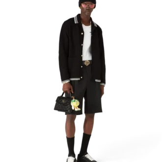 Camicia a maniche lunghe in cotone ricamato all’uncinetto