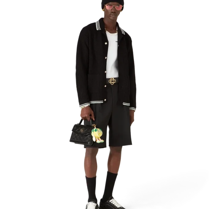 Camicia a maniche lunghe in cotone ricamato all’uncinetto