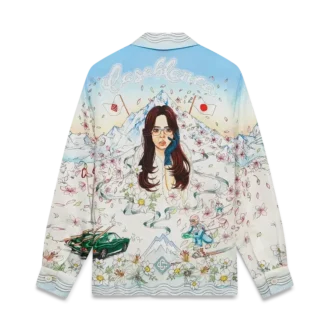 Camicia a maniche lunghe in twill di seta L’hiver Fleuri