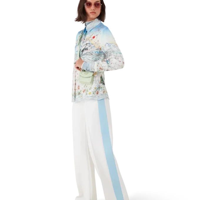 Camicia a maniche lunghe in twill di seta L’hiver Fleuri Camicia a maniche lunghe in twill di seta L’hiver Fleuri