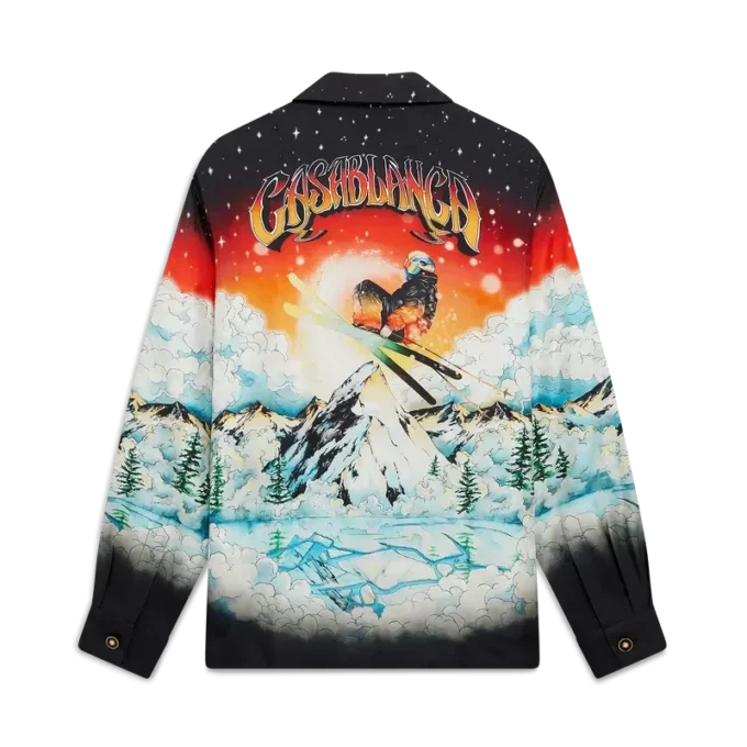 Camicia a maniche lunghe in twill di seta Ski Lake