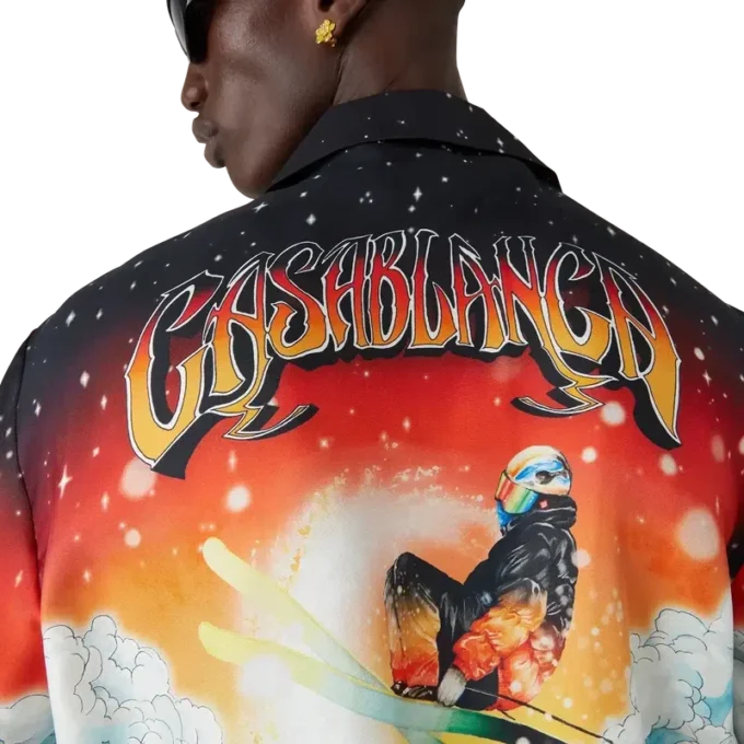 Camicia a maniche lunghe in twill di seta Ski Lake