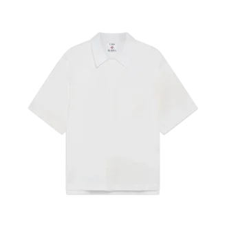 Camicia a pantaloncini con monogramma bianco