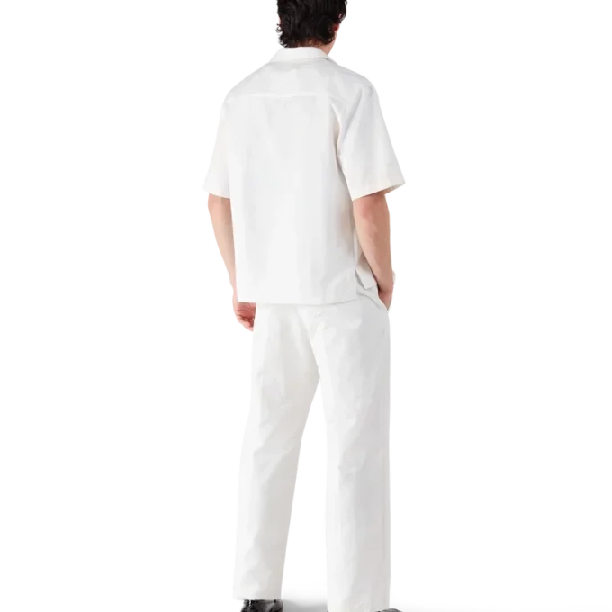 Camicia a pantaloncini con monogramma bianco