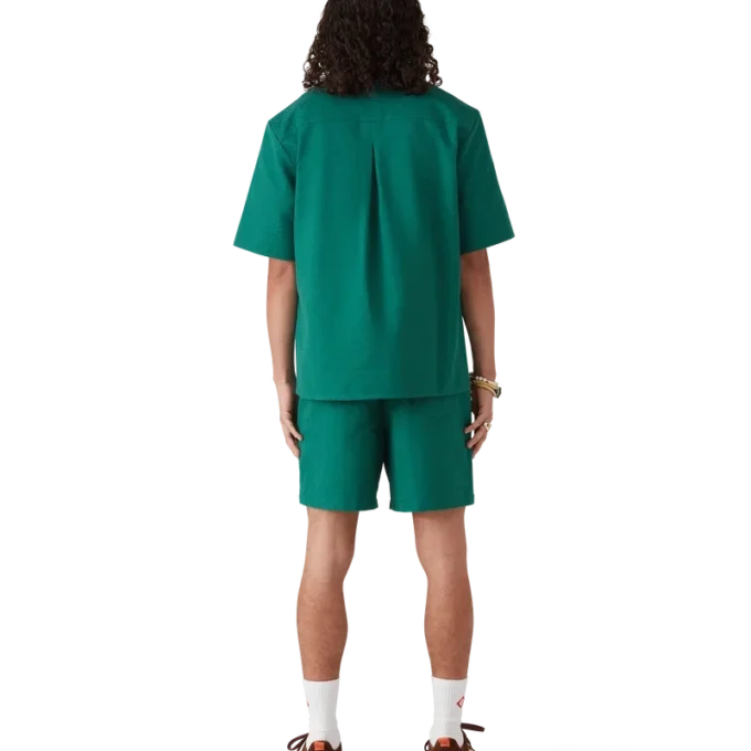 Camicia a pantaloncini in cotone jacquard con monogramma