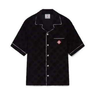 Camicia a pantaloncini in spugna con monogramma