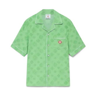 Camicia a pantaloncini in spugna con monogramma