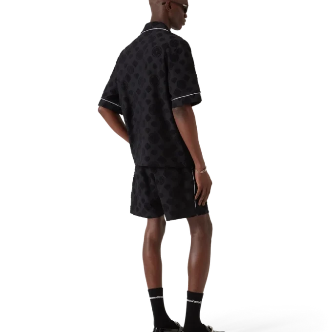 Camicia a pantaloncini in spugna con monogramma