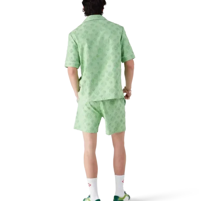 Camicia a pantaloncini in spugna con monogramma