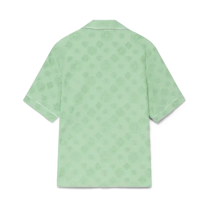 Camicia a pantaloncini in spugna con monogramma