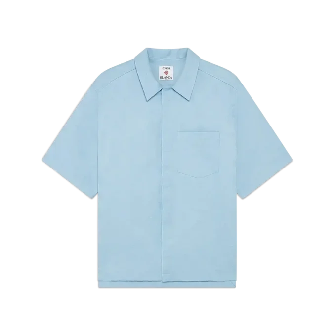 Camicia a pantaloncini Monogram azzurra