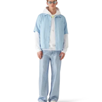 Camicia a pantaloncini Monogram azzurra