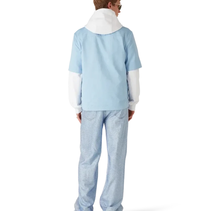 Camicia a pantaloncini Monogram azzurra