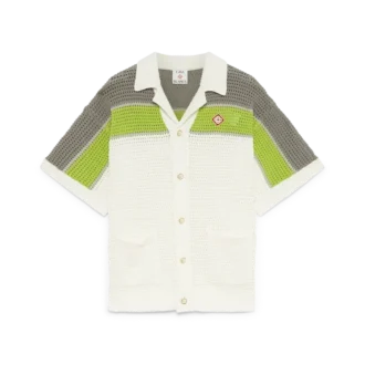 Camicia a righe in maglia all’uncinetto