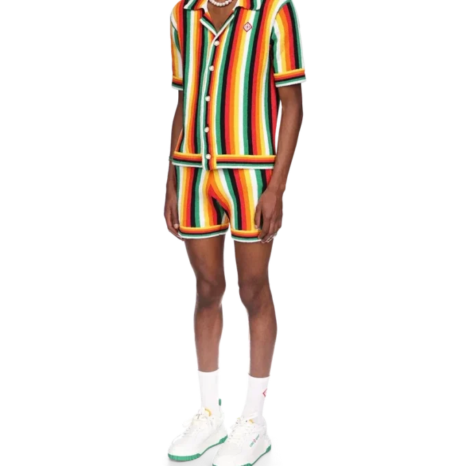 Camicia a righe in spugna