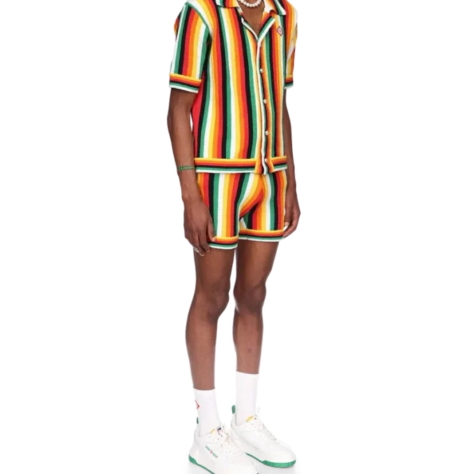 Camicia a righe in spugna