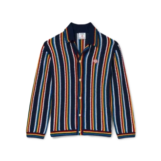 Camicia a righe lavorata all’uncinetto