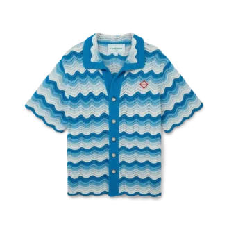 Camicia all’uncinetto con sfumatura ondulata