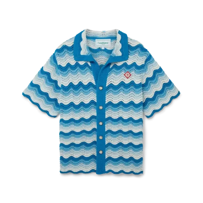 Camicia all’uncinetto con sfumatura ondulata