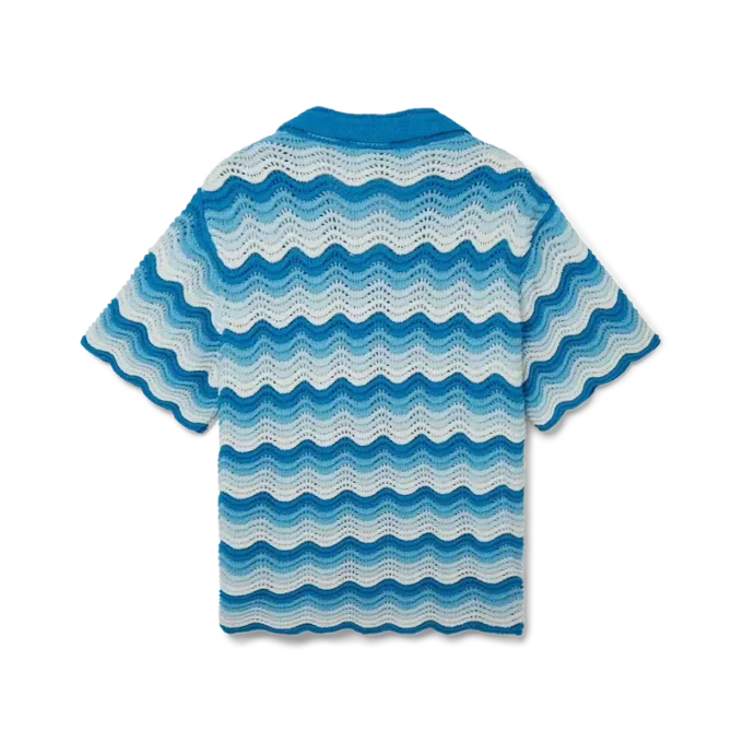 Camicia all’uncinetto con sfumatura ondulata