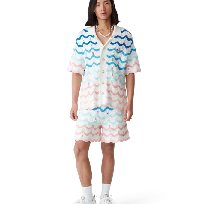 Camicia all’uncinetto Gradient Wave