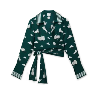 Camicia avvolgente in seta Metaphysical