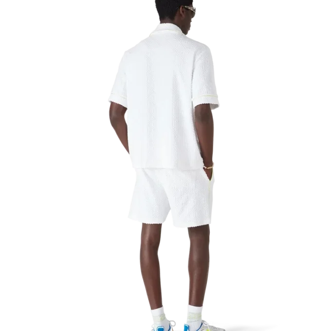 Camicia classica in spugna a maniche corte bianca in pantaloncini