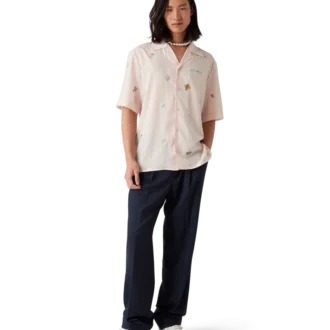 Camicia con motivo ricamato