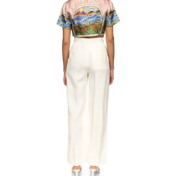 Camicia corta in seta Chevaux Sauvages