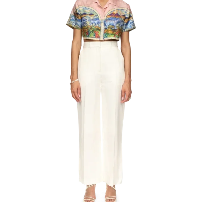 Camicia corta in seta Chevaux Sauvages