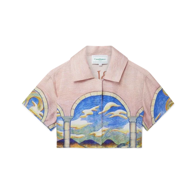 Camicia corta in seta Chevaux Sauvages