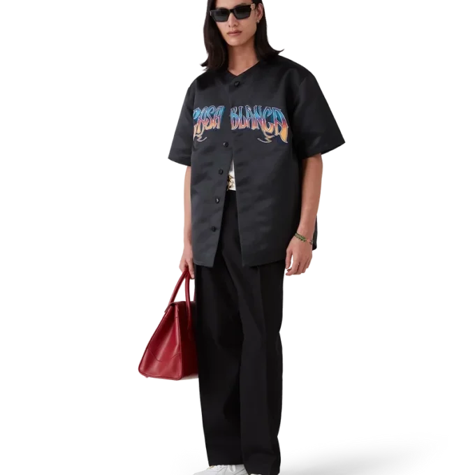 Camicia da baseball gotica a maniche corte