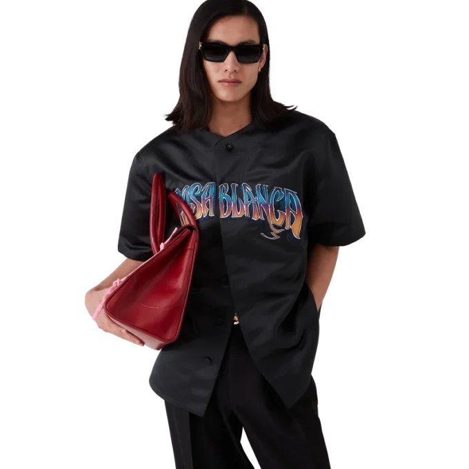 Camicia da baseball gotica a maniche corte