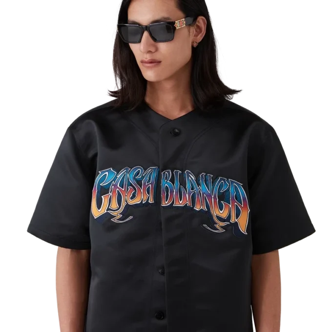 Camicia da baseball gotica a maniche corte