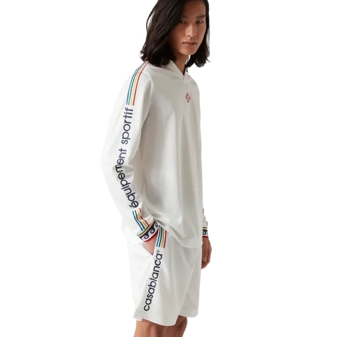 Camicia da calcio a maniche lunghe con monogramma jacquard Camicia da calcio a maniche lunghe con monogramma jacquard