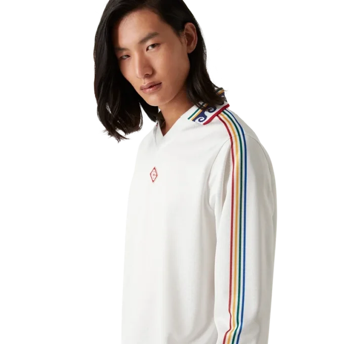 Camicia da calcio a maniche lunghe con monogramma jacquard Camicia da calcio a maniche lunghe con monogramma jacquard