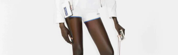 Giacca in cotone drill con zip bianca