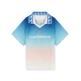 Camicia da calcio con monogramma jacquard