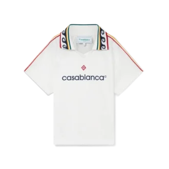 Camicia da calcio con monogramma jacquard
