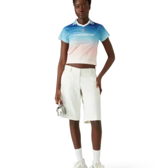 Camicia da calcio con monogramma jacquard