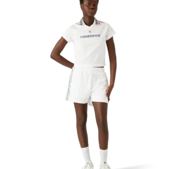 Camicia da calcio con monogramma jacquard