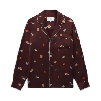 Camicia da pigiama in raso di seta Vices