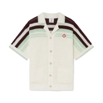 Camicia da tennis in cotone all’uncinetto a pantaloncini