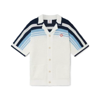 Camicia da tennis in cotone all’uncinetto a pantaloncini