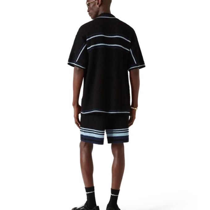 Camicia da tennis in cotone all’uncinetto a pantaloncini